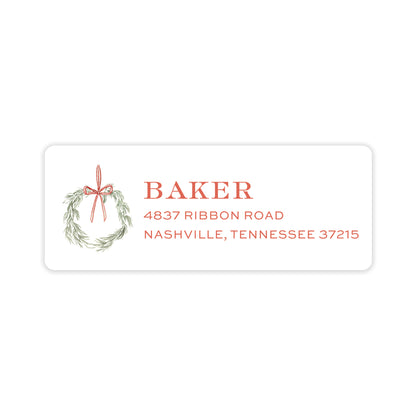 peppermint garland return address labels