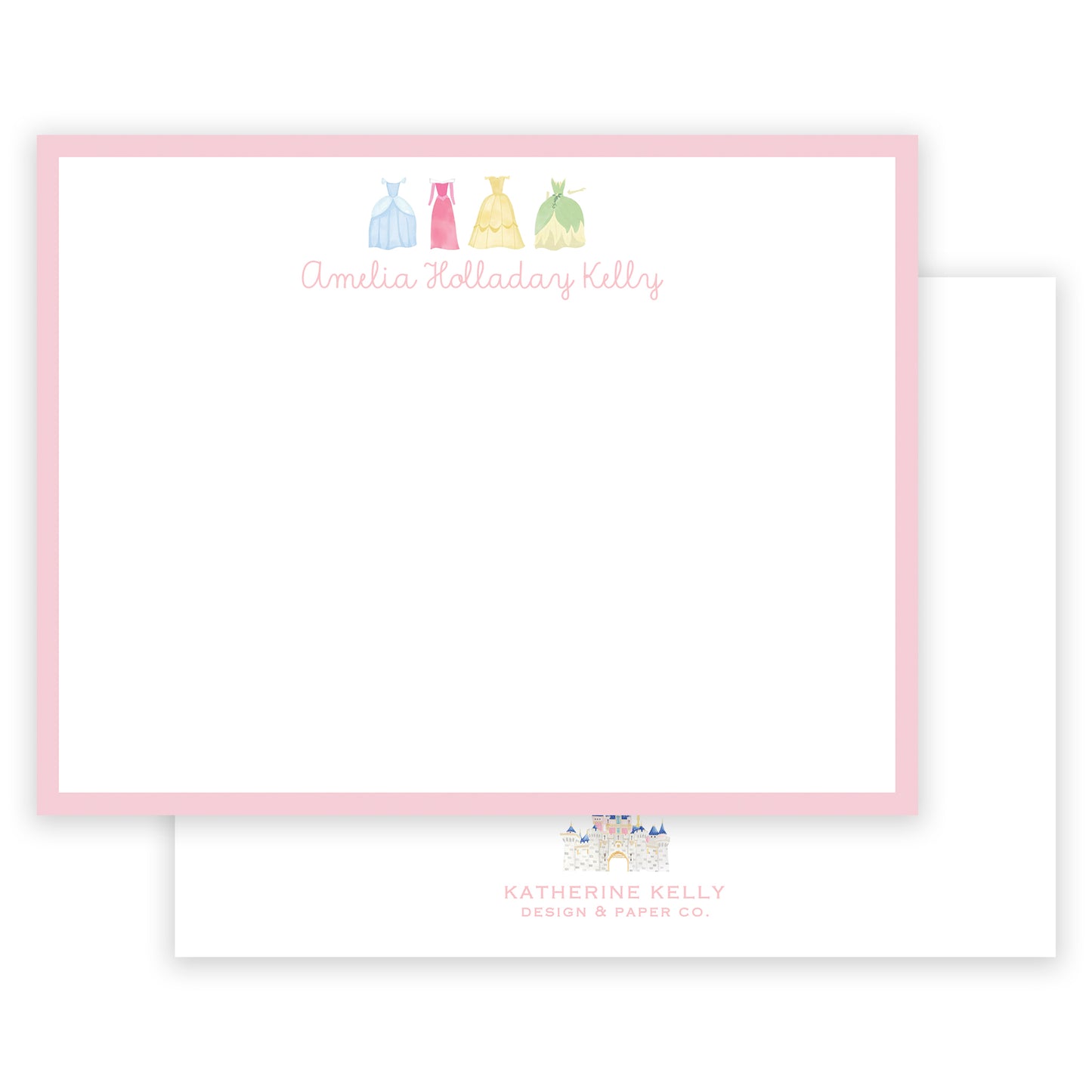 princess dresses notecard