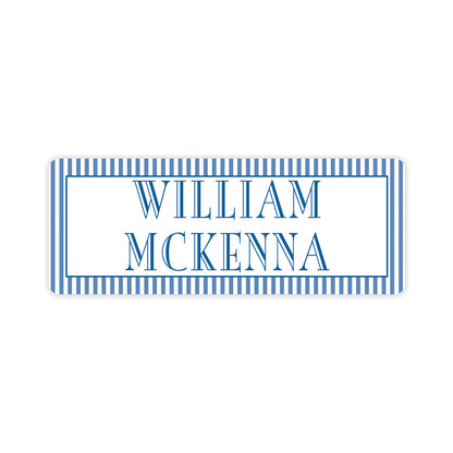 navy stripe vinyl school labels