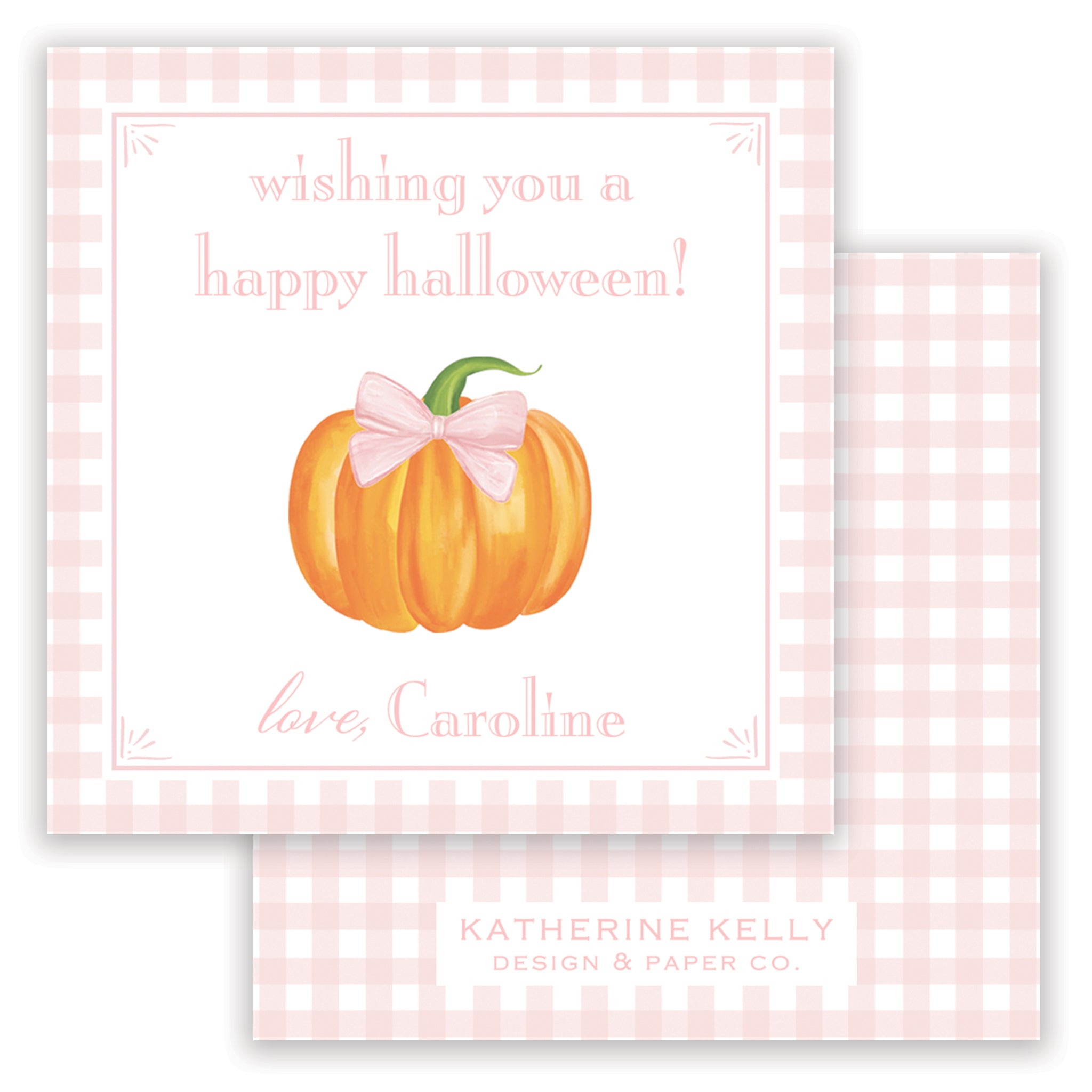 pink pumpkin halloween card
