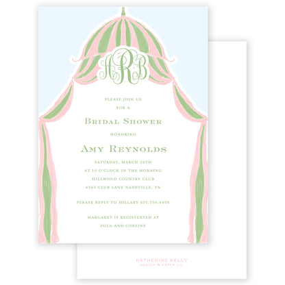 cabana monogram party invitation