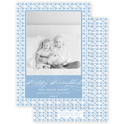 dark blue tuscan tile holiday card