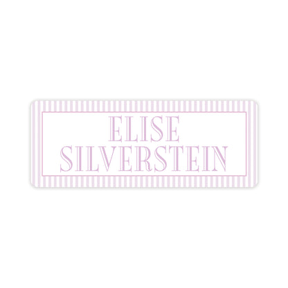 purple stripe vinyl school labels