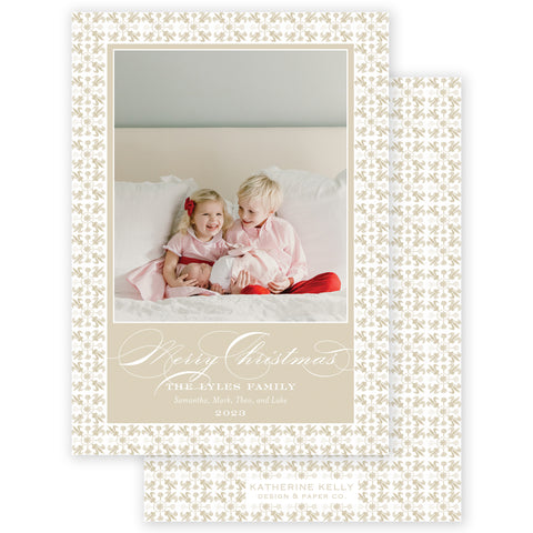 beige tuscan tile holiday card