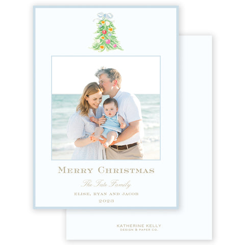 oh, christmas tree blue holiday card