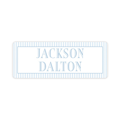 blue stripe vinyl school labels