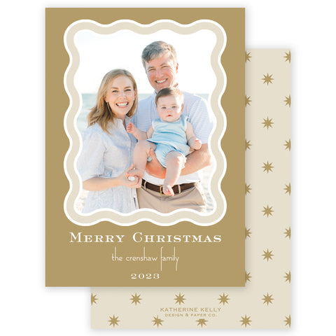 gold squiggle holiday card
