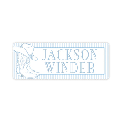 cowboy vinyl school labels