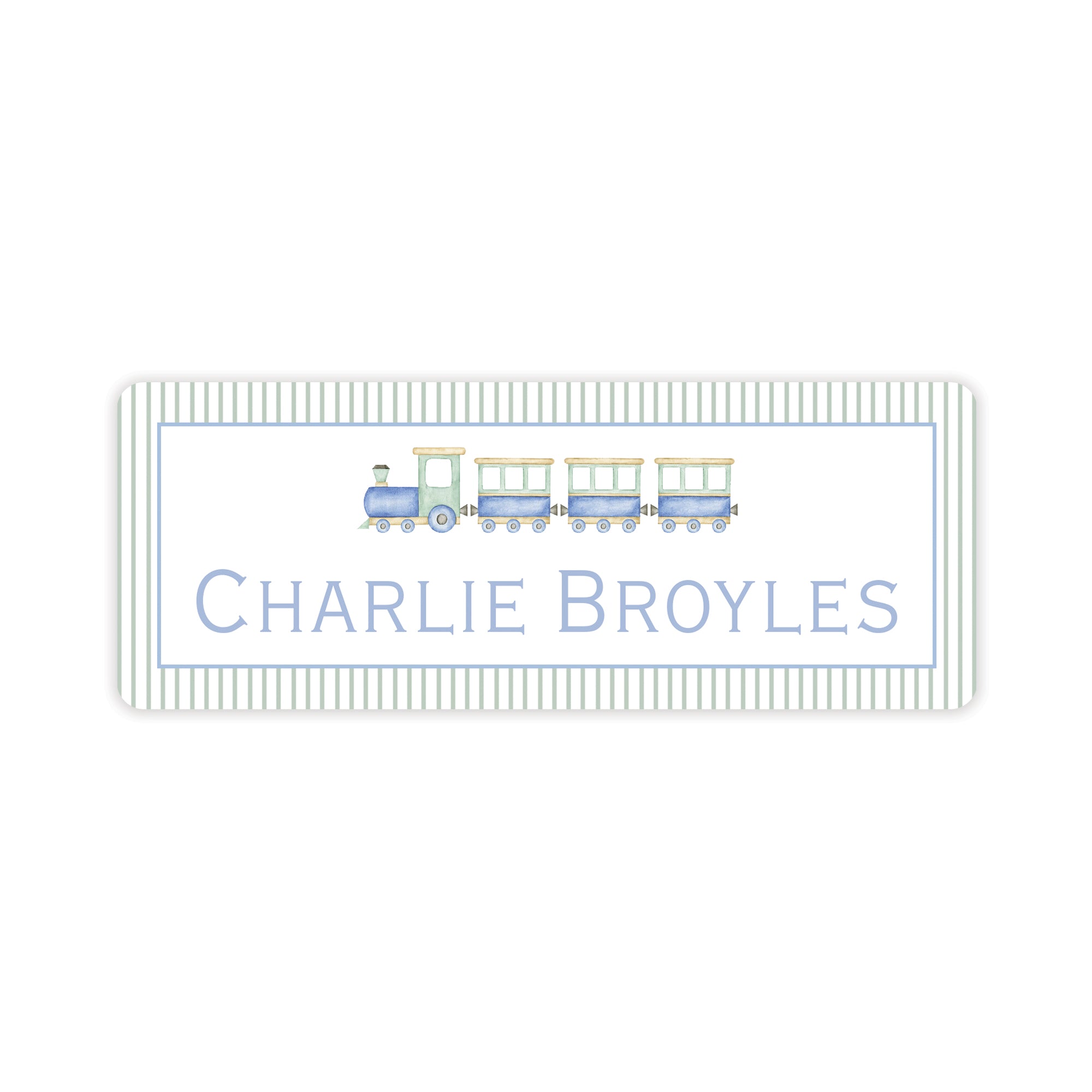 train vinyl school labels – Katherine Kelly Design