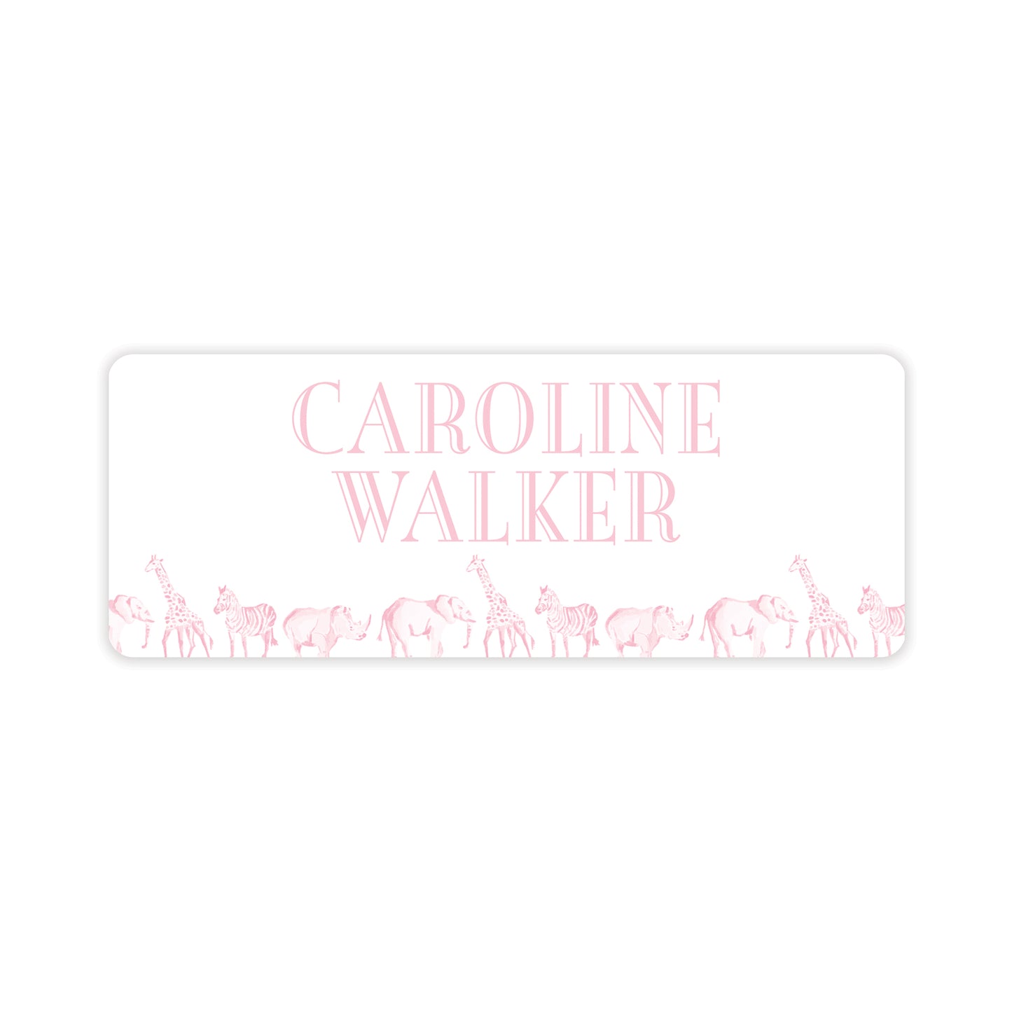 pink safari vinyl school labels
