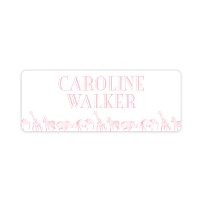 pink safari vinyl school labels
