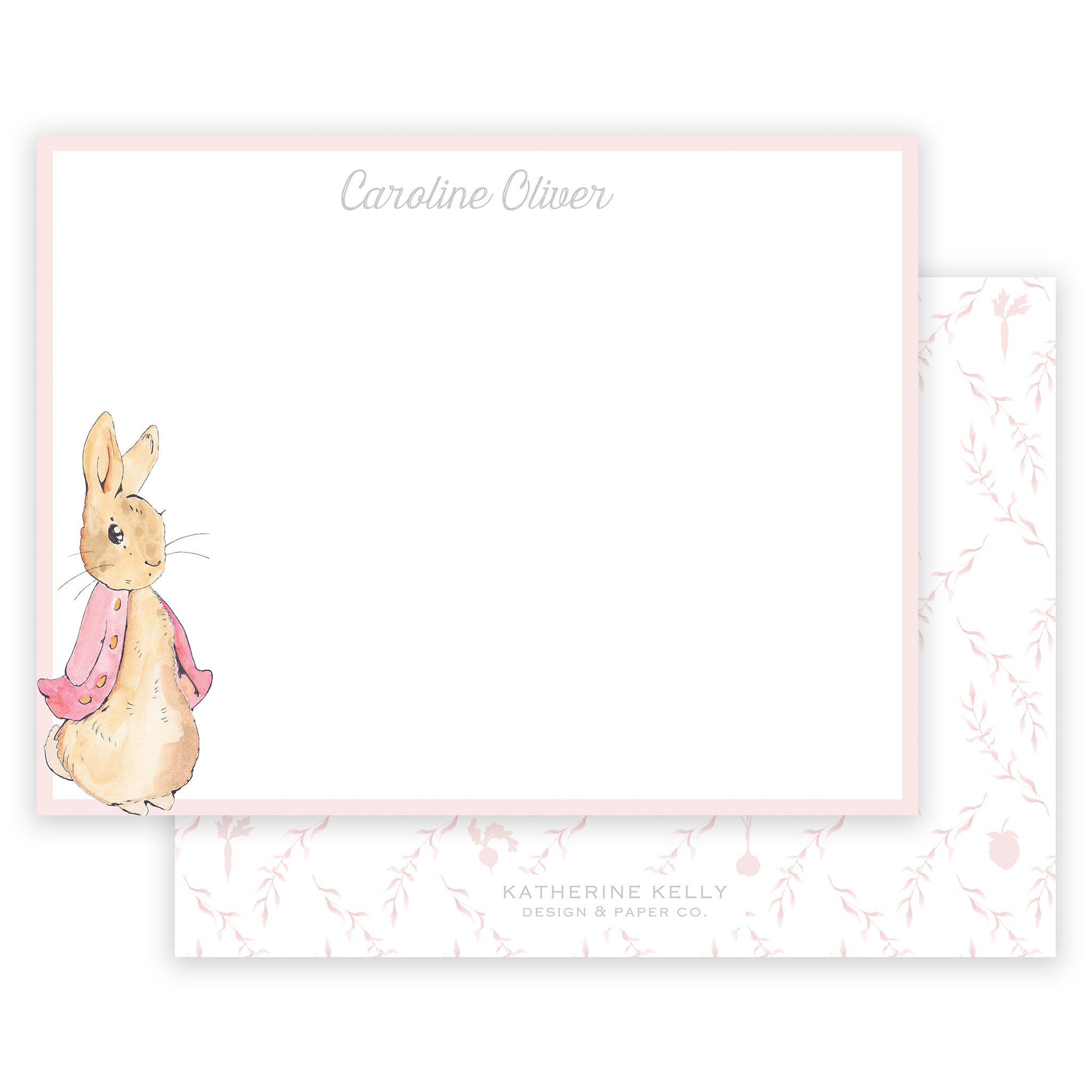 pink peter rabbit notecard