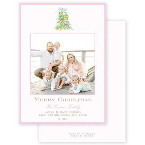oh, christmas tree pink holiday card