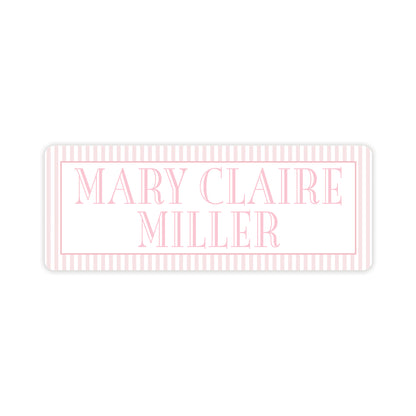 pink stripe vinyl school labels