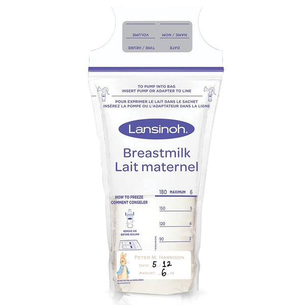peter rabbit blue breast milk bag labels