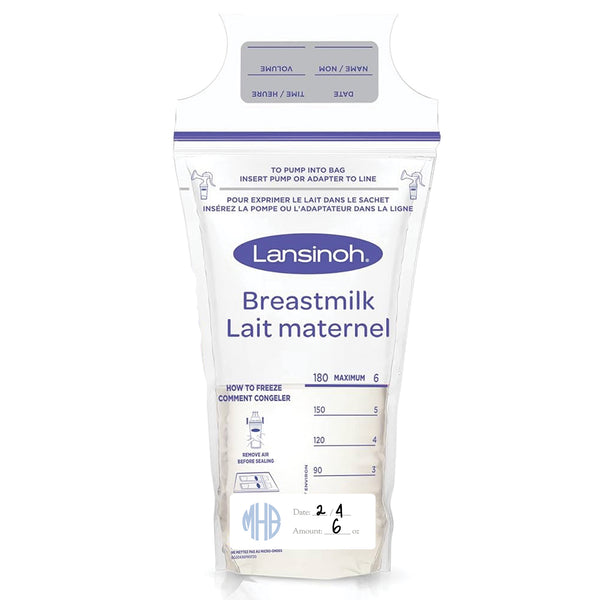 blue monogram breast milk bag labels
