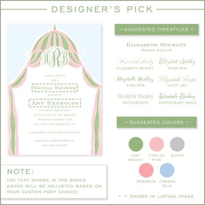 cabana monogram party invitation