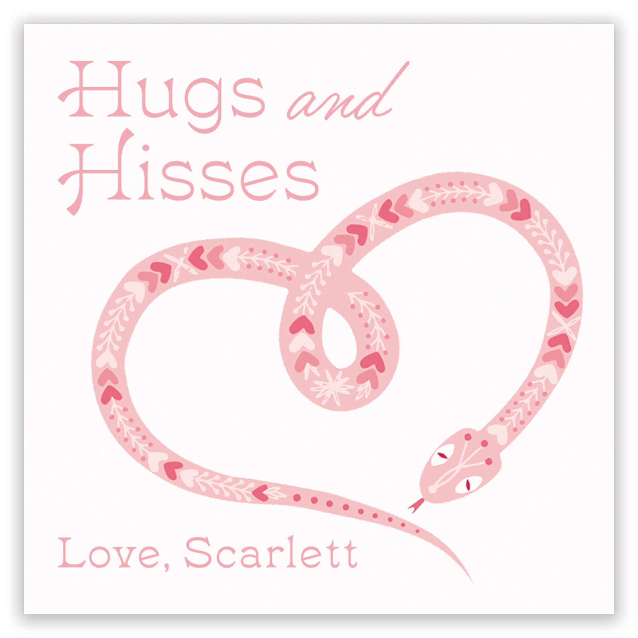 pink snake valentine printable