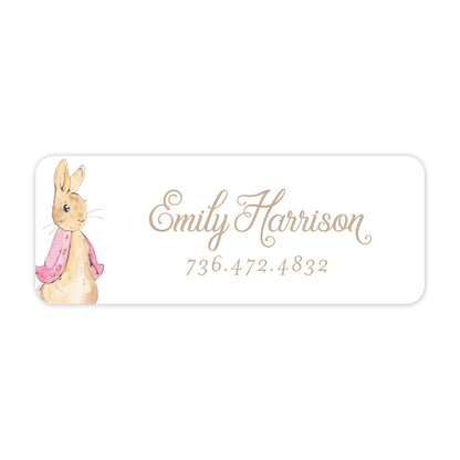 pink peter rabbit vinyl school labels