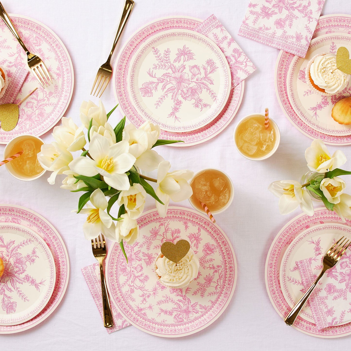 Pink Toile Small Plates (10 per pack)