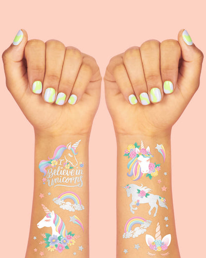 Unicorn Tats - 52 foil temporary tattoos