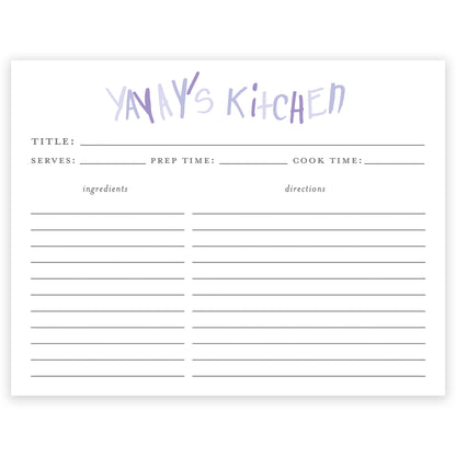 little hands recipe card