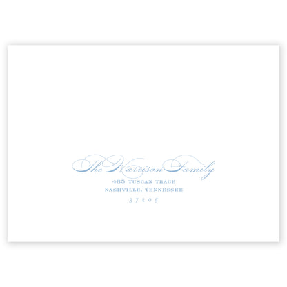 cerulean blue tuscan tile holiday card