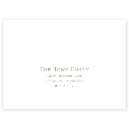 sage round monogram invitation