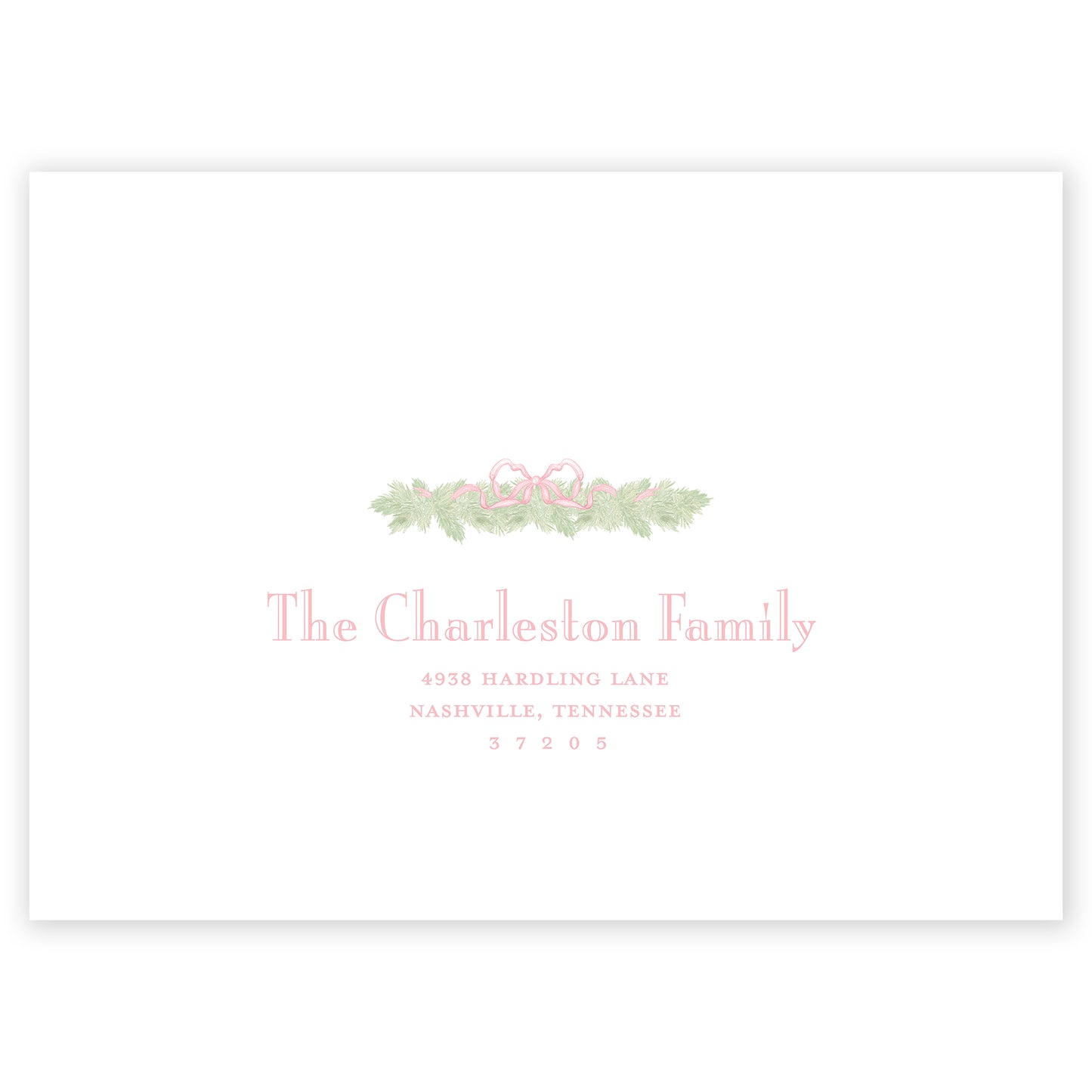 baby pink vine holiday card