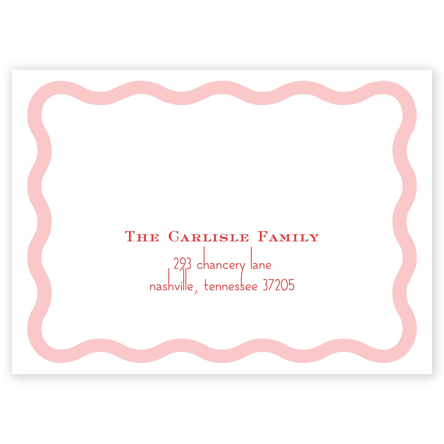 red squiggle holiday card