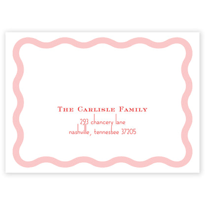 red squiggle holiday card