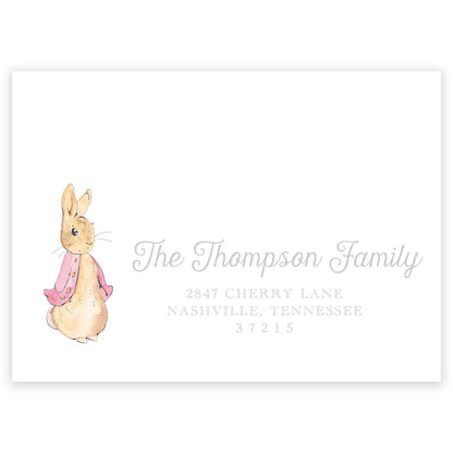peter rabbit pink trellis party invitation