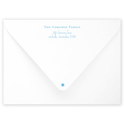 blue squiggle holiday card