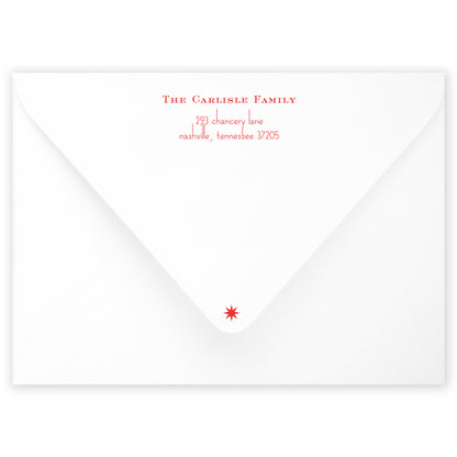 red squiggle holiday card