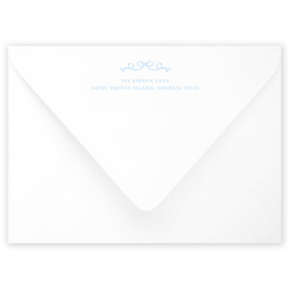 blue garland bow landscape photo holiday card