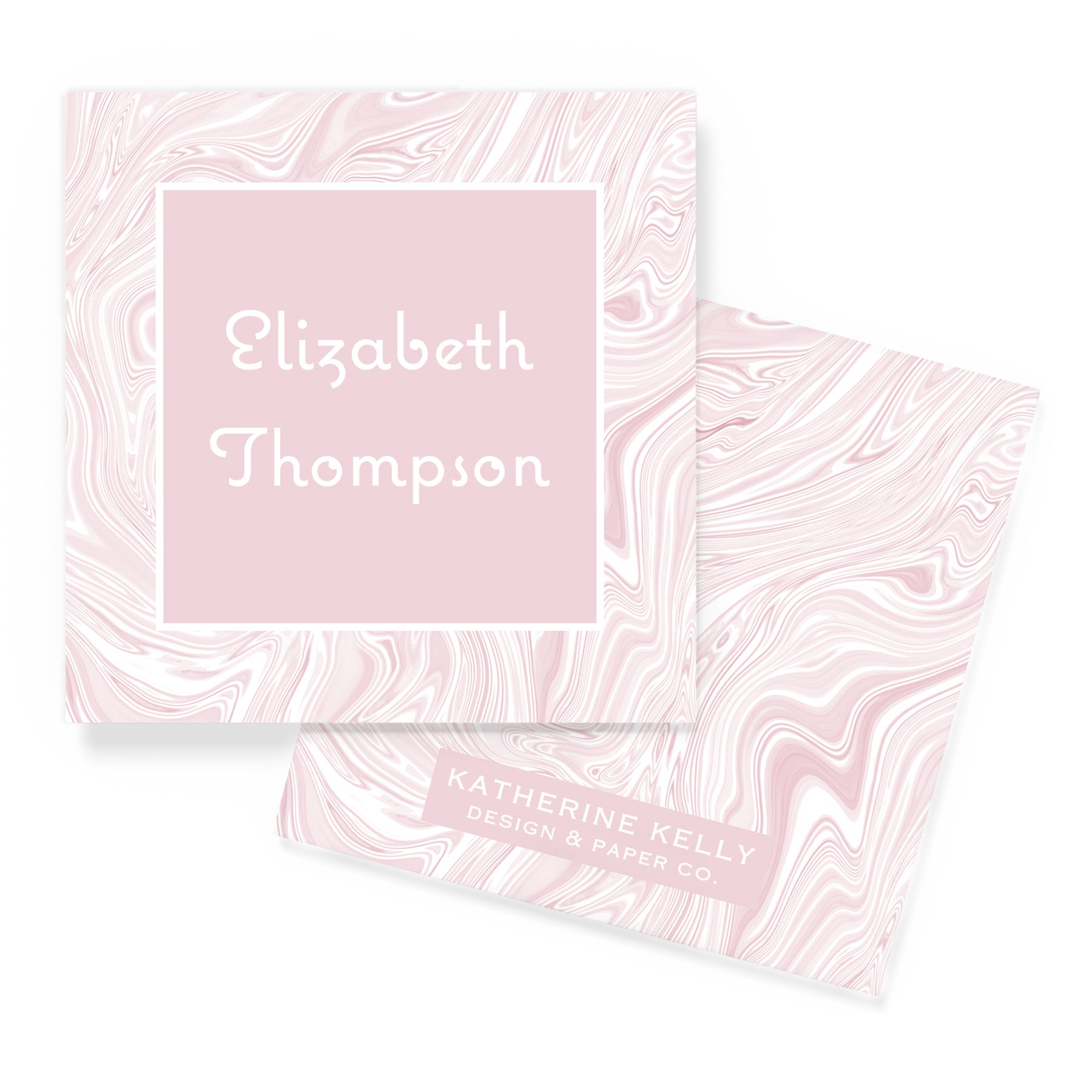Pink Marbled Enclosure Card – Katherine Kelly Design