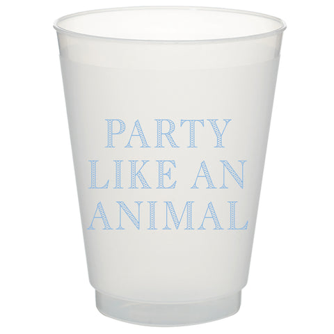 blue party animal shatterproof cups