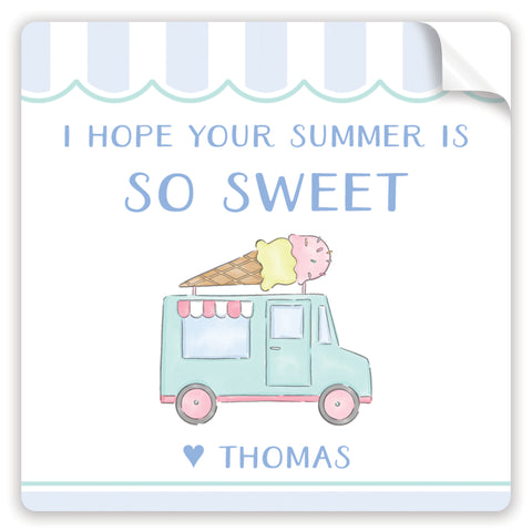 ice cream truck blue stickers