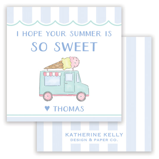 ice cream truck blue enclosure card