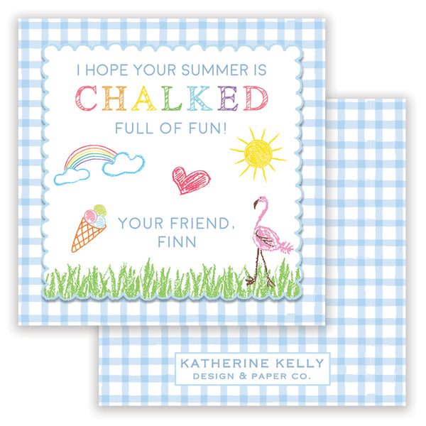 chalked full of fun blue enclosure card