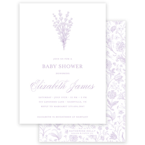 lavender fields party invitation