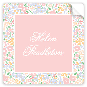 pink ditsy floral stickers