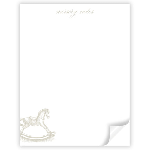 taupe nursery notes notepad