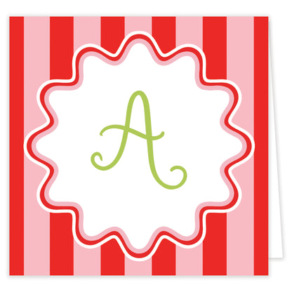 pink initial folded note set with envelopes