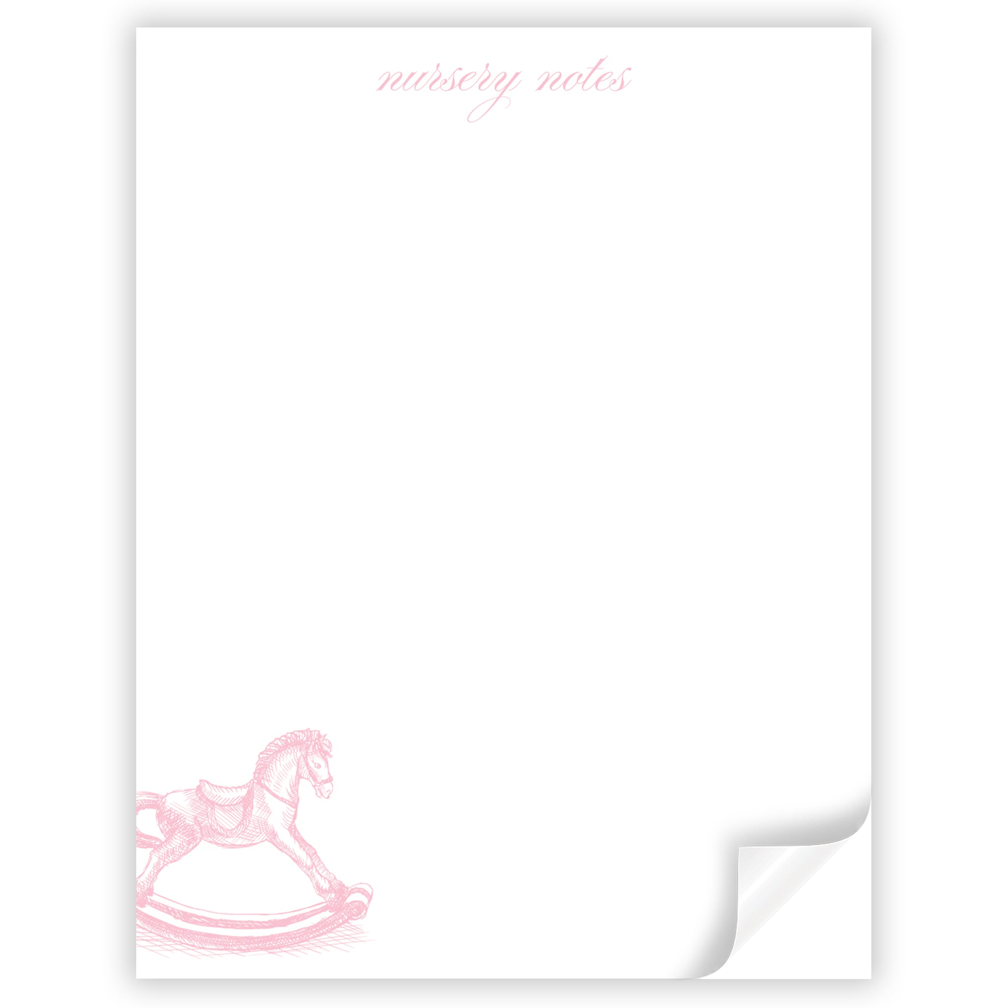 pink nursery notes notepad