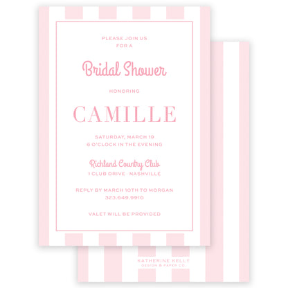 cabana stripe birthday invitation