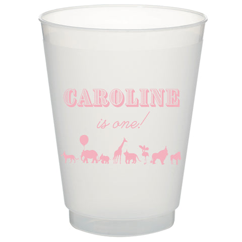 pink custom party animal shatterproof cups