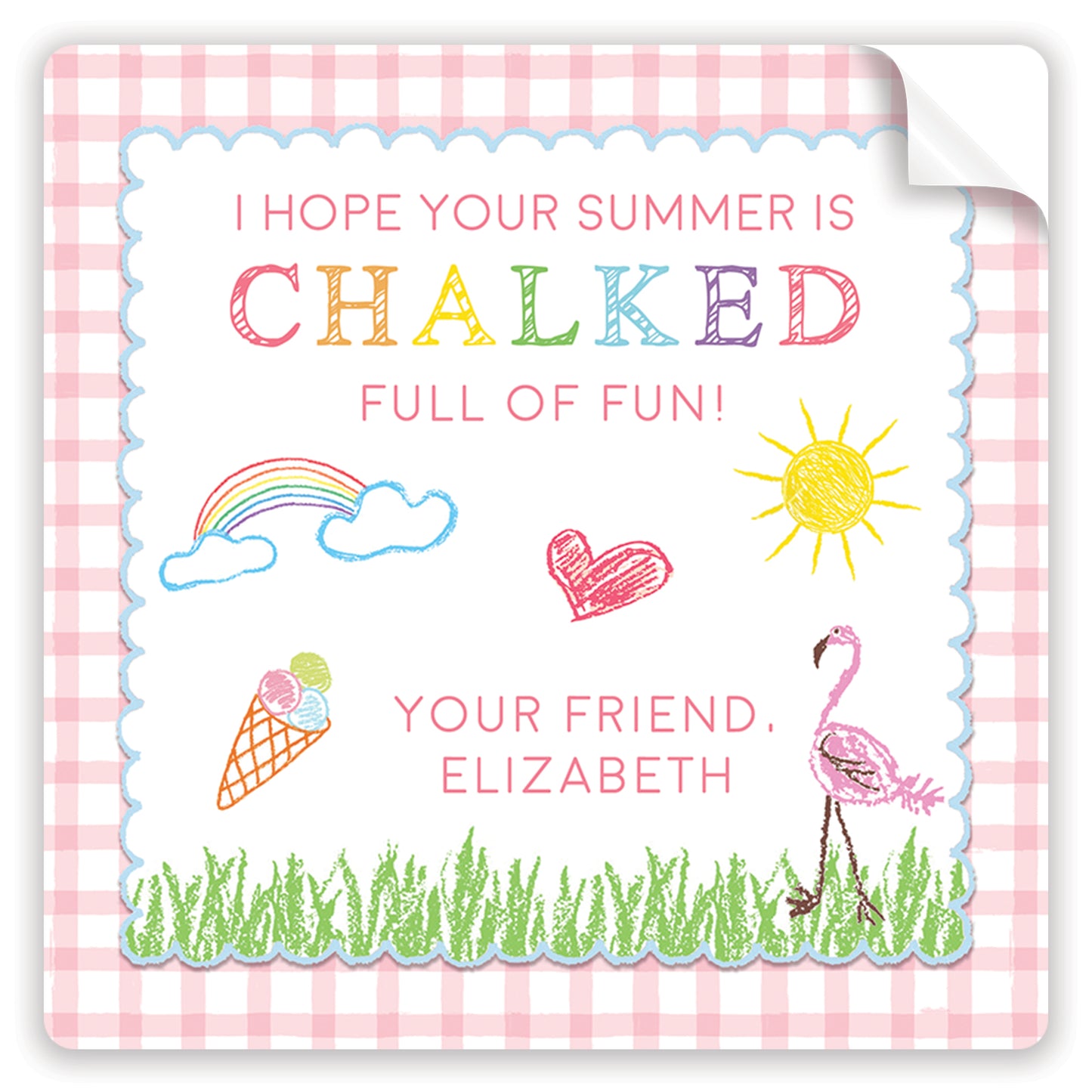 chalked full of fun pink stickers