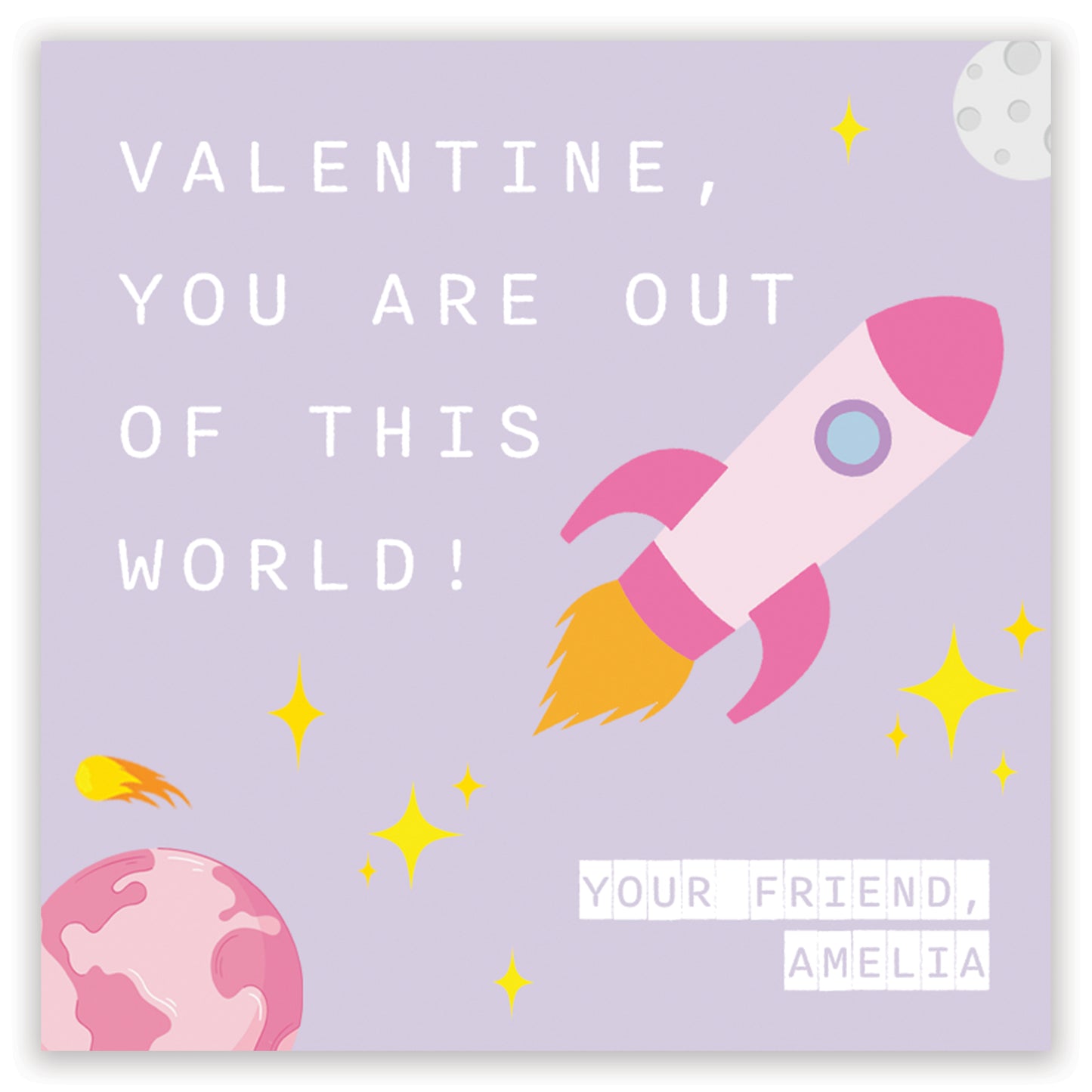 outer space valentine purple