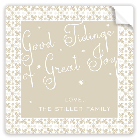 tuscan tile beige holiday stickers